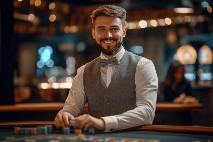 Pemain Sakong sedang membuat keputusan bermain di meja 1bet